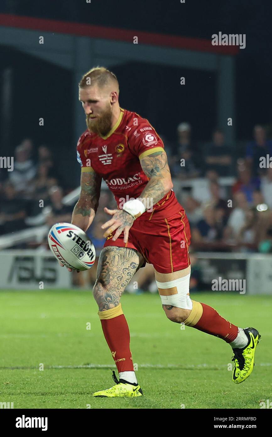 Wakefield, Regno Unito. 8 settembre 2023. BE Well Support Stadium, Wakefield, West Yorkshire, 8 settembre 2023. Betfred Super League Wakefield Trinity vs Catalans Dragons Sam Tomkins di Catalans Dragons Credit: Touchlinepics/Alamy Live News Foto Stock