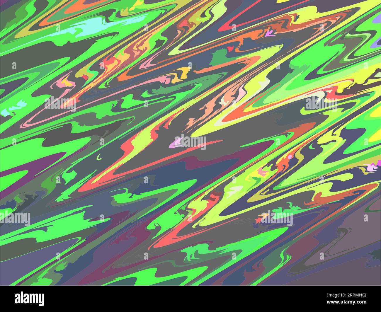 Sfondo colorato diagonale ondulato brillante per tessuti o tessuti. Colori psichedelici per sfondi e texture, tendenze della moda, poster, copertine Foto Stock