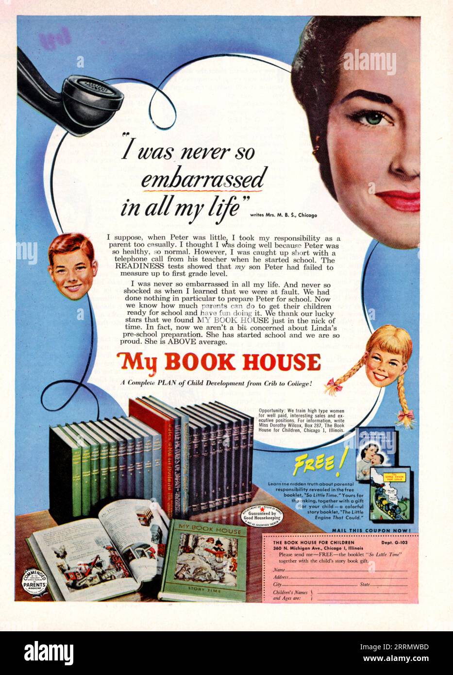 Vintage 'Good Housekeeping' ottobre 1953 Issue Advert, USA Foto Stock