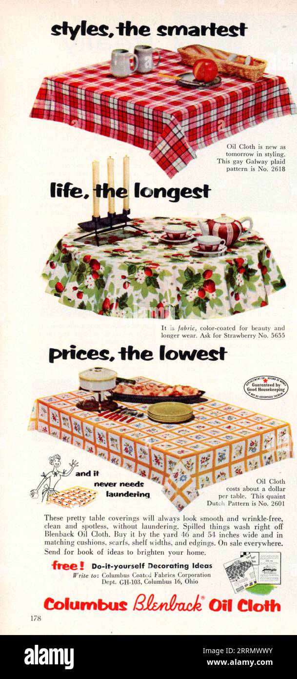 Vintage 'Good Housekeeping' ottobre 1953 Issue Advert, USA Foto Stock