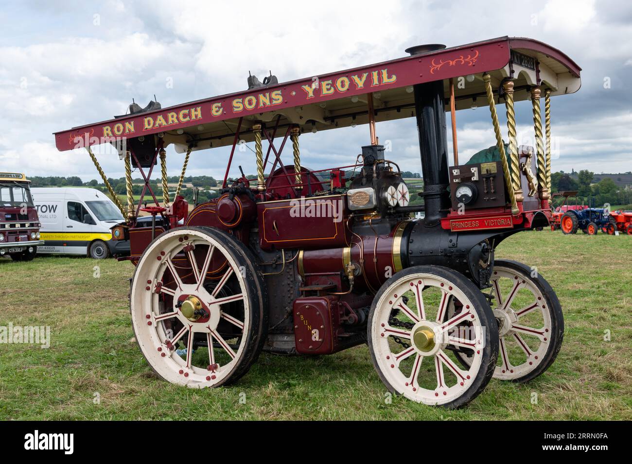 Low Ham.Somerset.Regno Unito.23 luglio 2023.un trattore degli showmans Aveling e Porter del 1914 chiamato Princess Victoria è in mostra al Somerset st Foto Stock