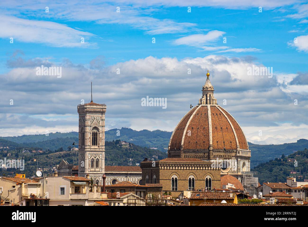 Santa Maria del Fiore Cathedral, si trova in Piazza del Duomo a Firenze, Italia. Foto Stock