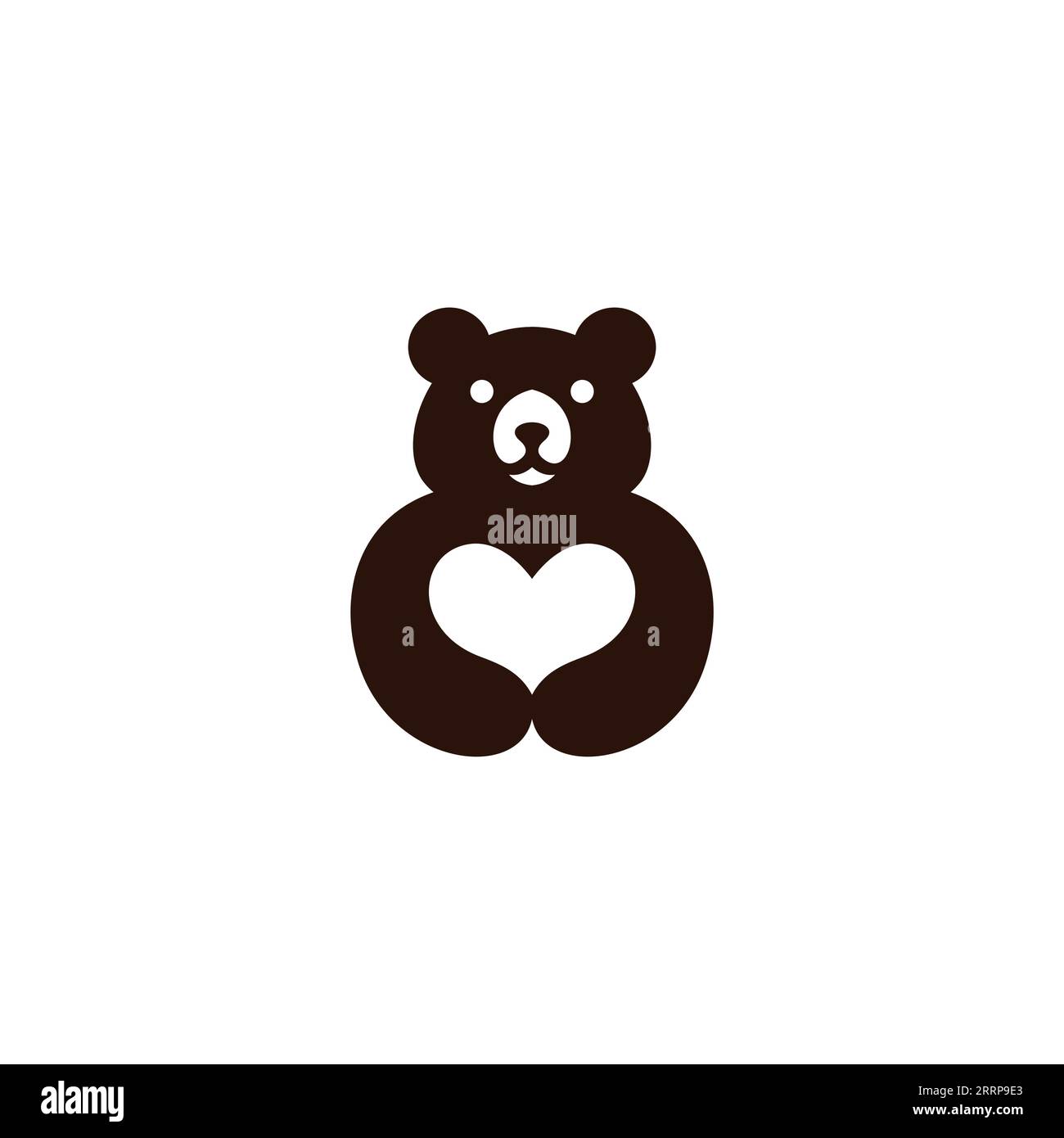 Design con logo Love Bear. Illustrazione di Bear Vector Illustrazione Vettoriale