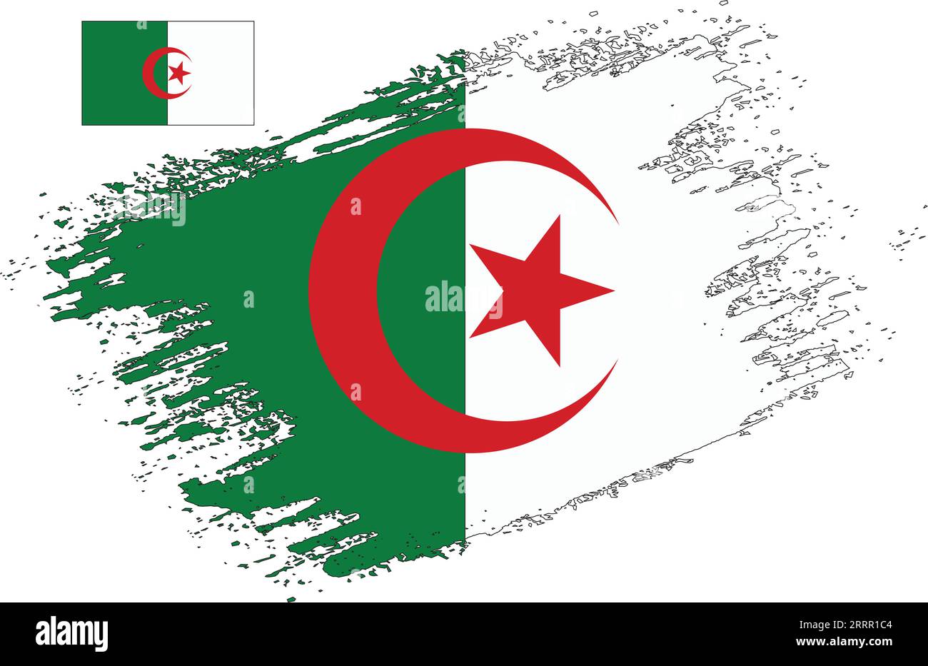 Design pennello con bandiera Algeria Illustrazione Vettoriale