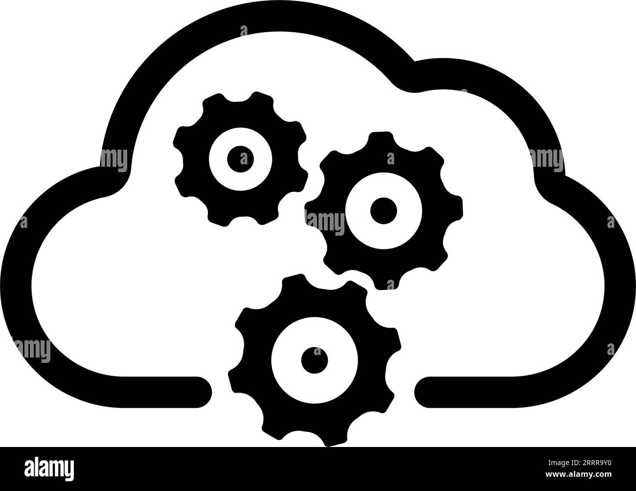 Illustrazione dell'icona vettoriale SaaS ( servizio cloud ) Illustrazione Vettoriale