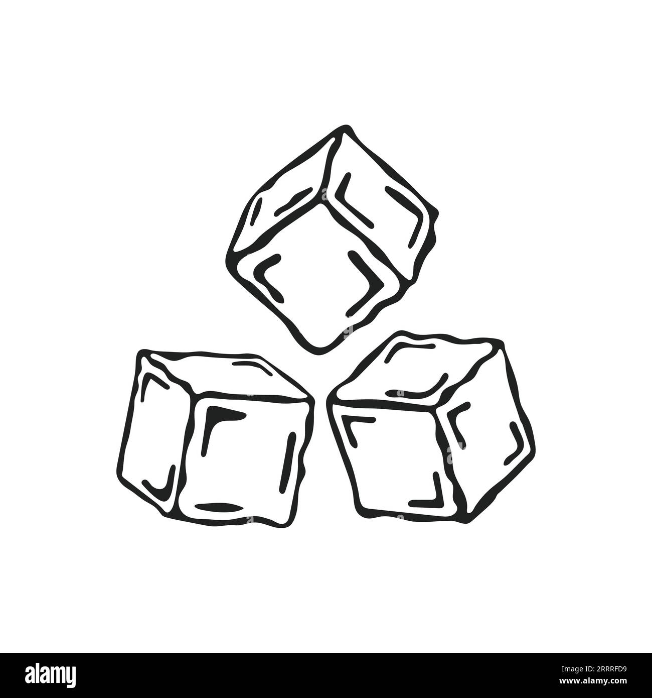 Cubetti di ghiaccio che si fondono sull'icona della temperatura normale Illustrazione Vettoriale