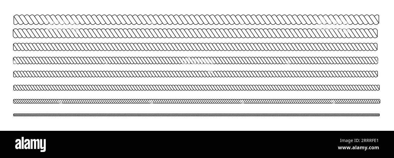 Set di spessori diversi per linee filettate funi Illustrazione Vettoriale