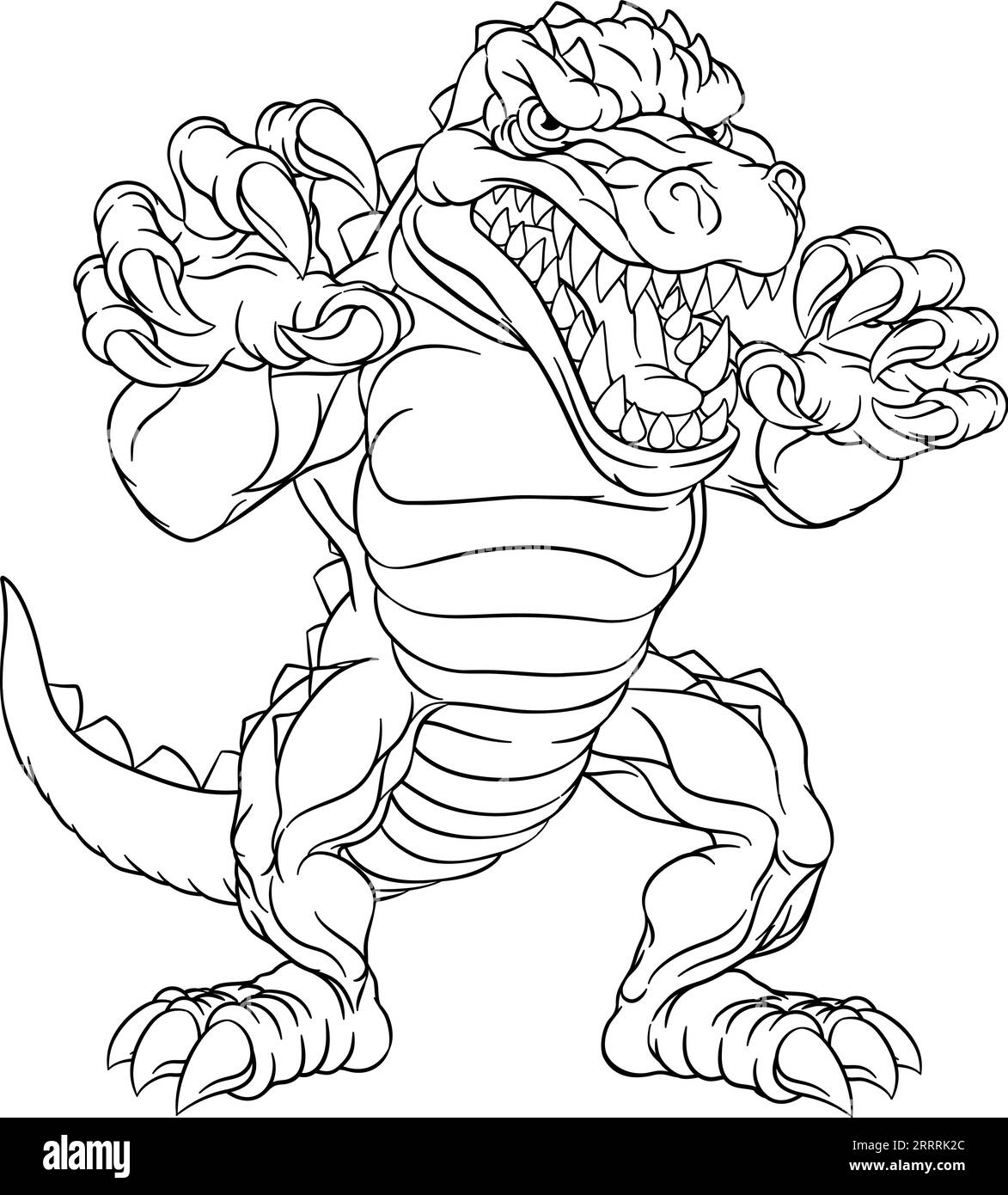 Coccodrillo Alligator Cartoon Lizard Dino Monster Illustrazione Vettoriale