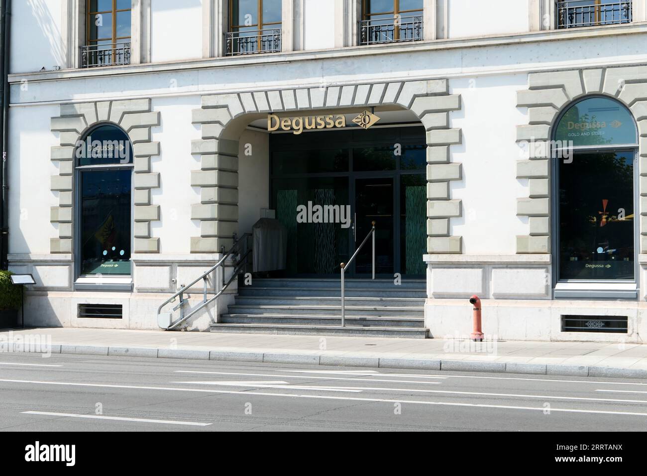 Ginevra, svizzera. 13 agosto. 2023, Degussa Store. Società commerciale di metalli preziosi risalente al 2010. Foto Stock