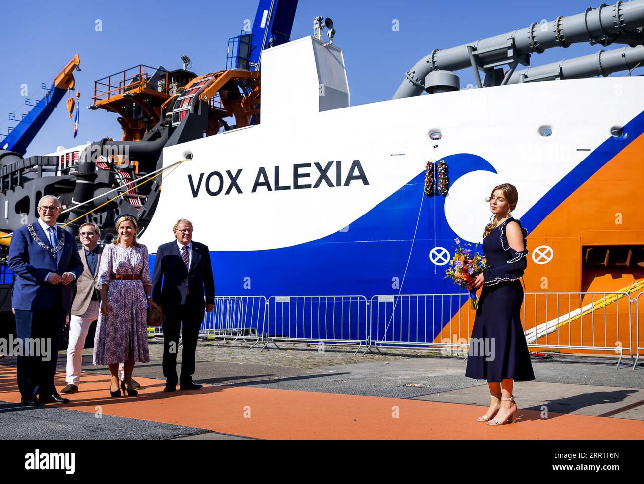 Rotterdam, Paesi Bassi. 9 settembre 2023. ROTTERDAM - la Principessa Alexia nomina Van Oord draga aspirante Vox Alexia. Fu la sua prima visita ufficiale di lavoro per la figlia diciottenne di re Willem-Alexander e della regina Maxima. ANP REMKO DE WAAL netherlands Out - belgium Out Credit: ANP/Alamy Live News Foto Stock