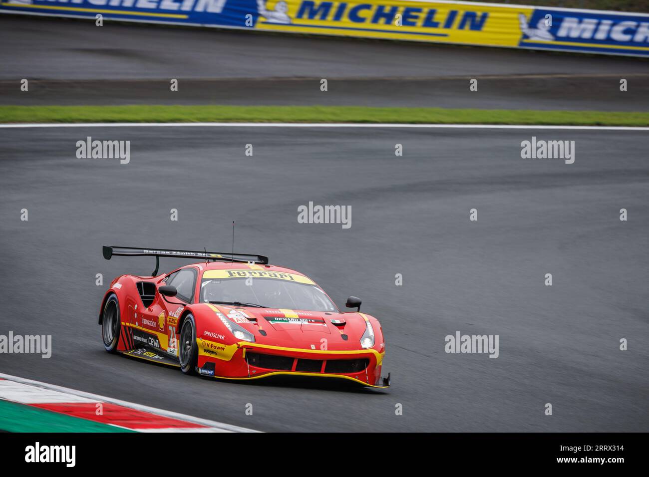 21 KOIZUMI Hiroshi (jpn), MANN Simon (usa), COZZOLINO Kei (jpn), AF Corse, Ferrari 488 GTE Evo, azione durante la 6 ore di Fuji 2023, 6° prova del Campionato Mondiale di Endurance 2023 FIA, dal 7 al 10 settembre 2023 sulla Fuji Speedway, a Oyama, Giappone Foto Stock