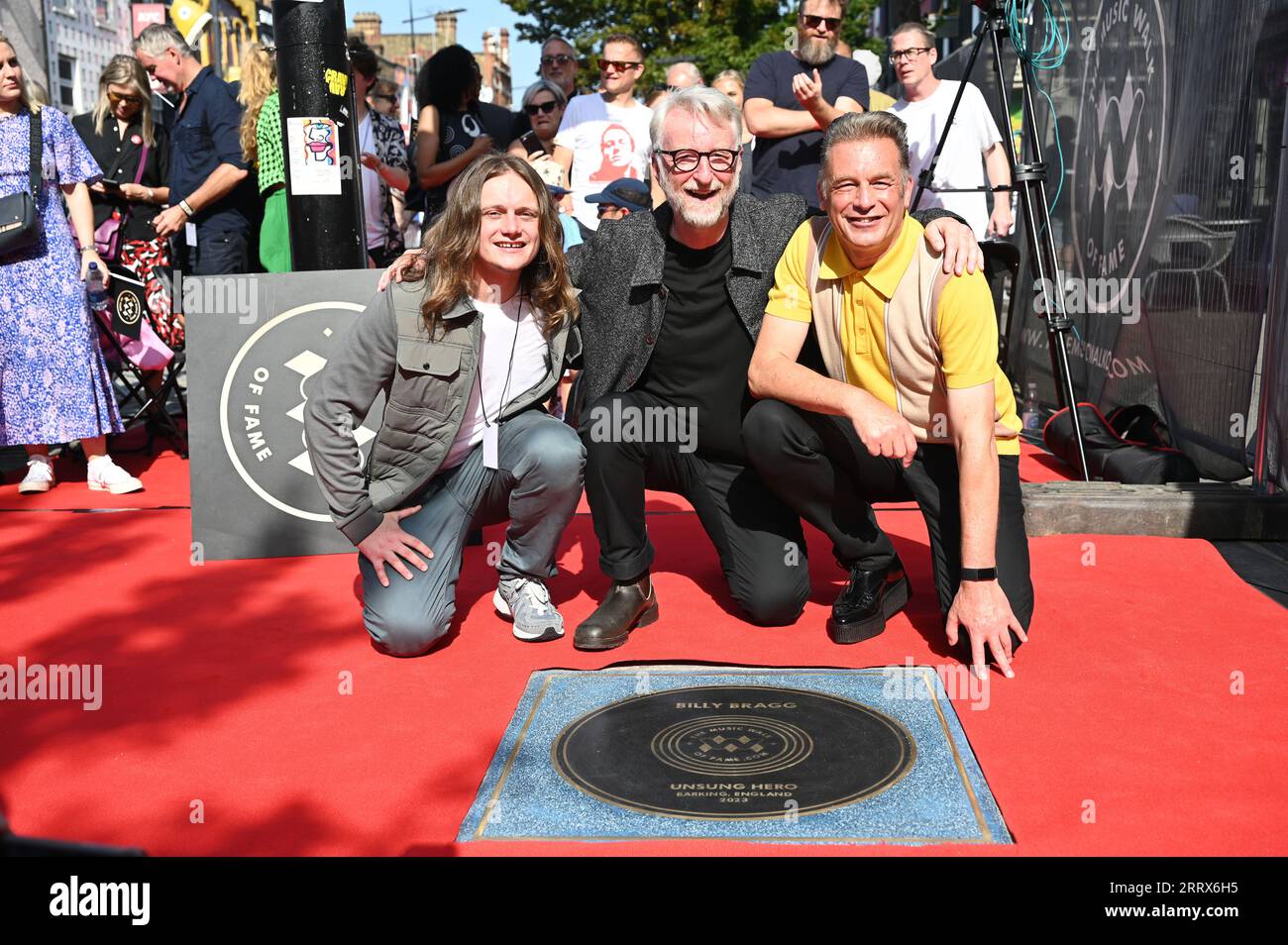 Electric Ballroom, Londra, Regno Unito. 9 settembre 2023. Jamie Webster, Billy Bragg e Chris Packham partecipano alla Music Walk of Fame/Camden Music Festival, Londra, Regno Unito credito: Vedere li/Picture Capital/Alamy Live News Foto Stock