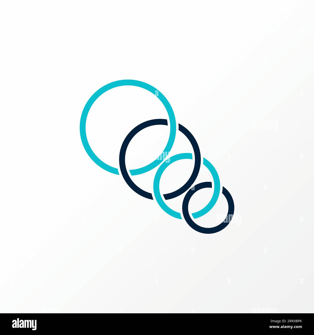 Logo design grafico astratto creativo simbolo vettoriale premium 4 cerchi su Connected piccolo e grande relativo al torneo olimpico di simbolo sportivo Illustrazione Vettoriale