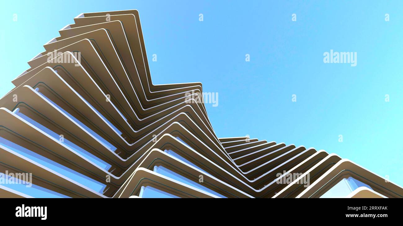 Appartamenti esclusivi per ricchi nell'elegante edificio di nuova costruzione in Alabama. rendering 3d. Foto Stock