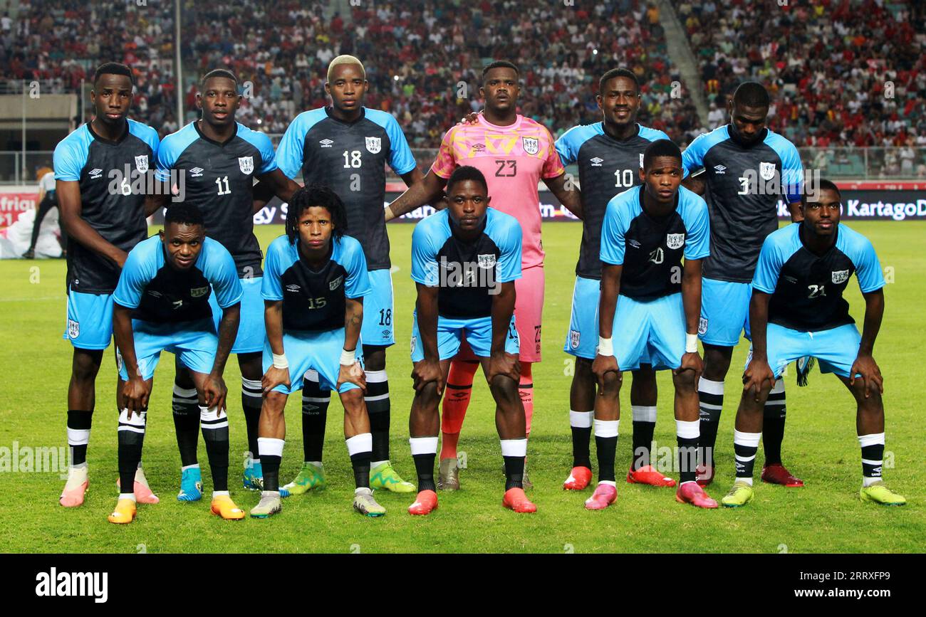 8 settembre 2023, Rades, Tunisi, Tunisia: La squadra del Botswana sfidò la Tunisia contro il Botswana nella partita finale di qualificazione per la Coppa d'Africa in Costa d'Avorio del gruppo J, allo stadio Hamadi Agrebi di RadÃ¨ (Immagine di credito: © Chokri Mahjoub/ZUMA Press Wire) SOLO USO EDITORIALE! Non per USO commerciale! Foto Stock