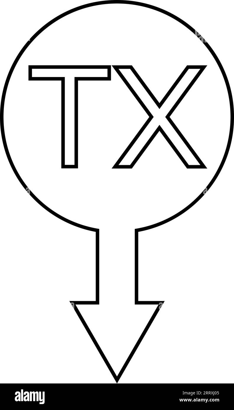 Icona segno trasmissione rx tx ricezione informazioni dati, simbolo semplice Illustrazione Vettoriale