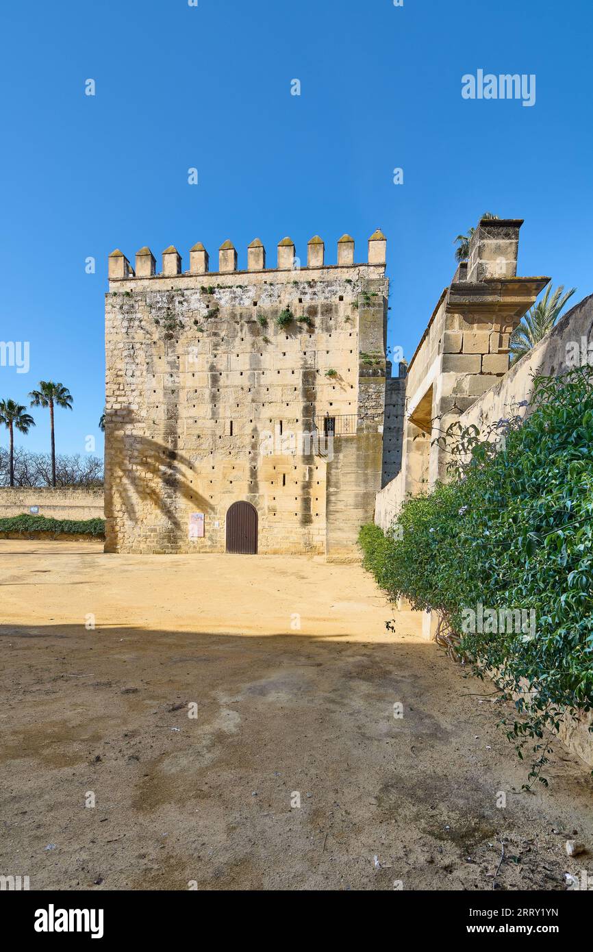 Torre Ponce de Leon nell'Alcazar di Jerez de la Frontera in Andalusia, Spagna. Foto Stock
