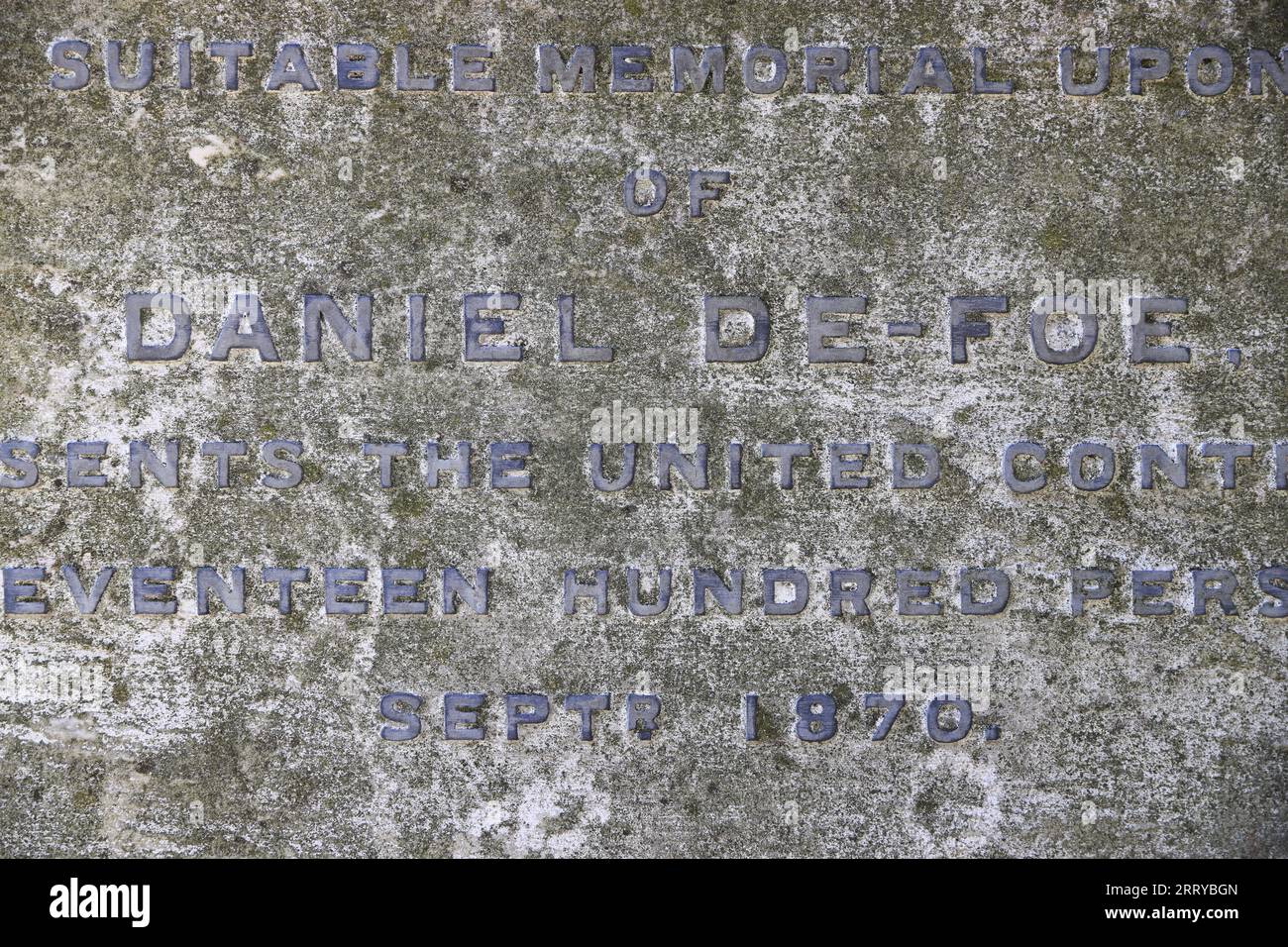Bunhill Fields, un luogo di sepoltura anticonformista degli anni '1660, nella City di Londra. L'ultimo luogo di riposo per William Blake, Daniel Defoe e altri. Foto Stock