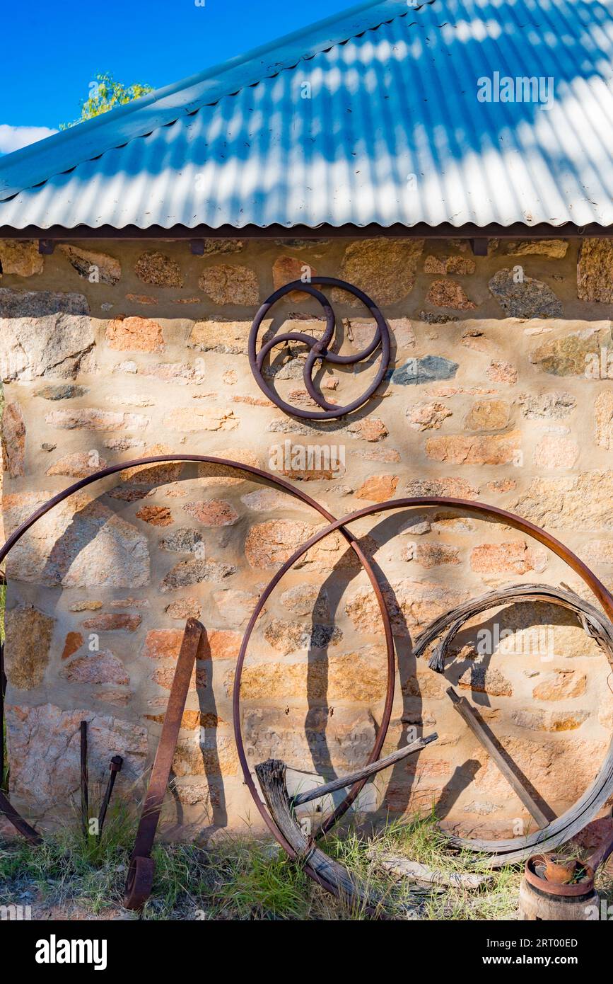 Un edificio presso l'Overland Telegraph Office vicino ad Alice Springs nel territorio del Nord Australia che ha contribuito a collegare l'Australia al mondo nel 1872 Foto Stock