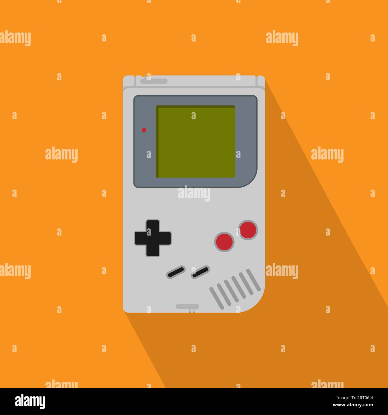 Retro console di gioco portatile a icone piatte Vector Illustrazione Vettoriale