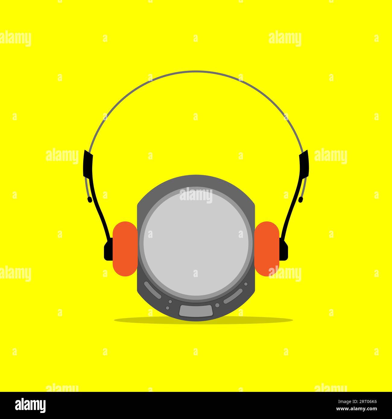 Lettore CD con cuffie retro Vector Illustration Illustrazione Vettoriale