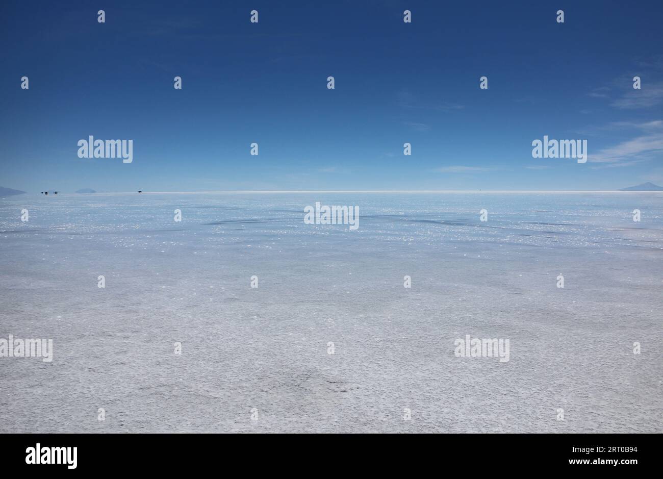Giorno sulla piana di sale di Uyuni in Bolivia Foto Stock