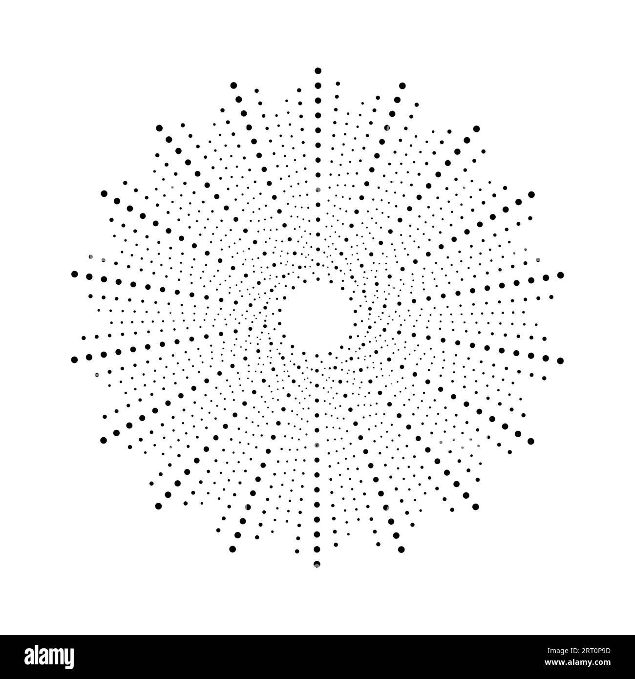Mezzitoni radiali punti di esplosione sfondo Illustrazione Vettoriale