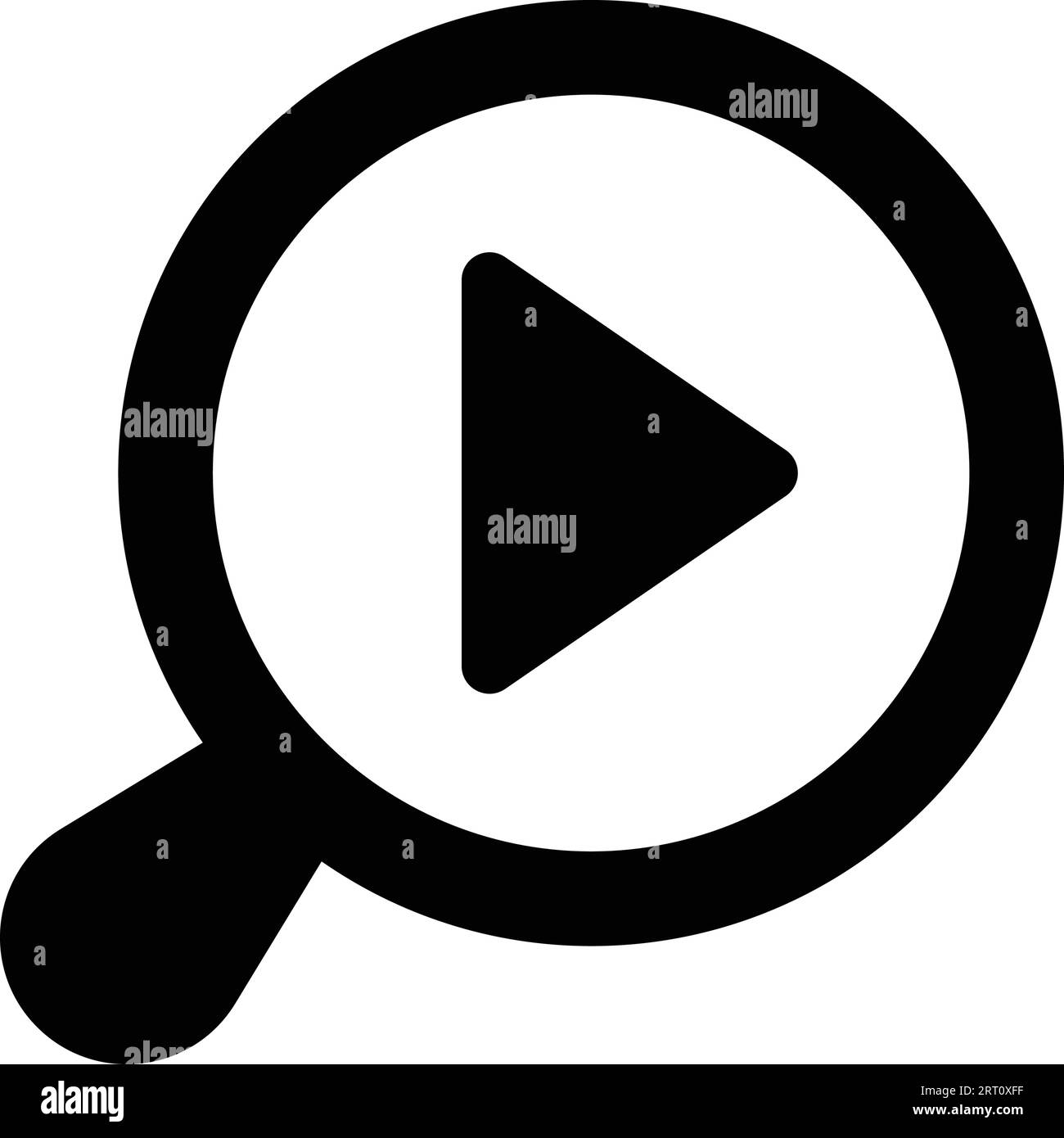 Filmato, icona di ricerca video. symbol da utilizzare su applicazioni mobili, supporti di stampa e web design o qualsiasi tipo di progetto. Illustrazione Vettoriale