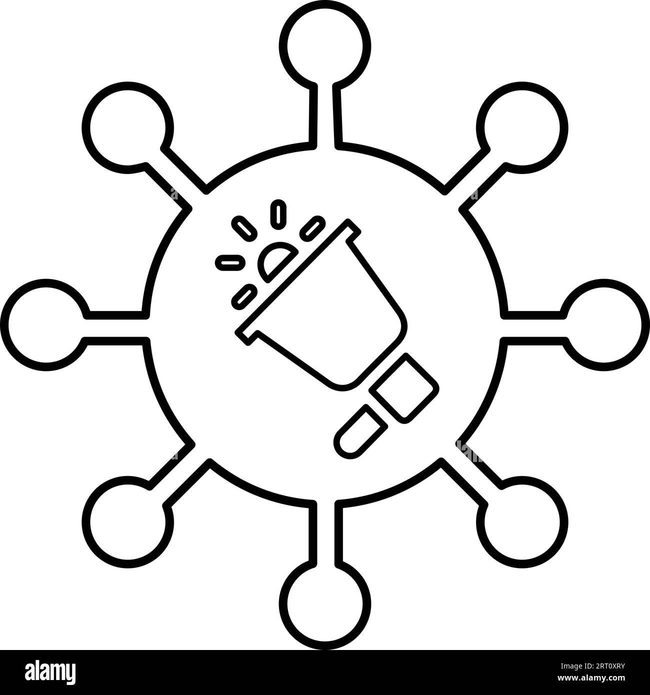 Icona del marketing virale. symbol da utilizzare su applicazioni mobili, supporti di stampa e web design o qualsiasi tipo di progetto. Illustrazione Vettoriale