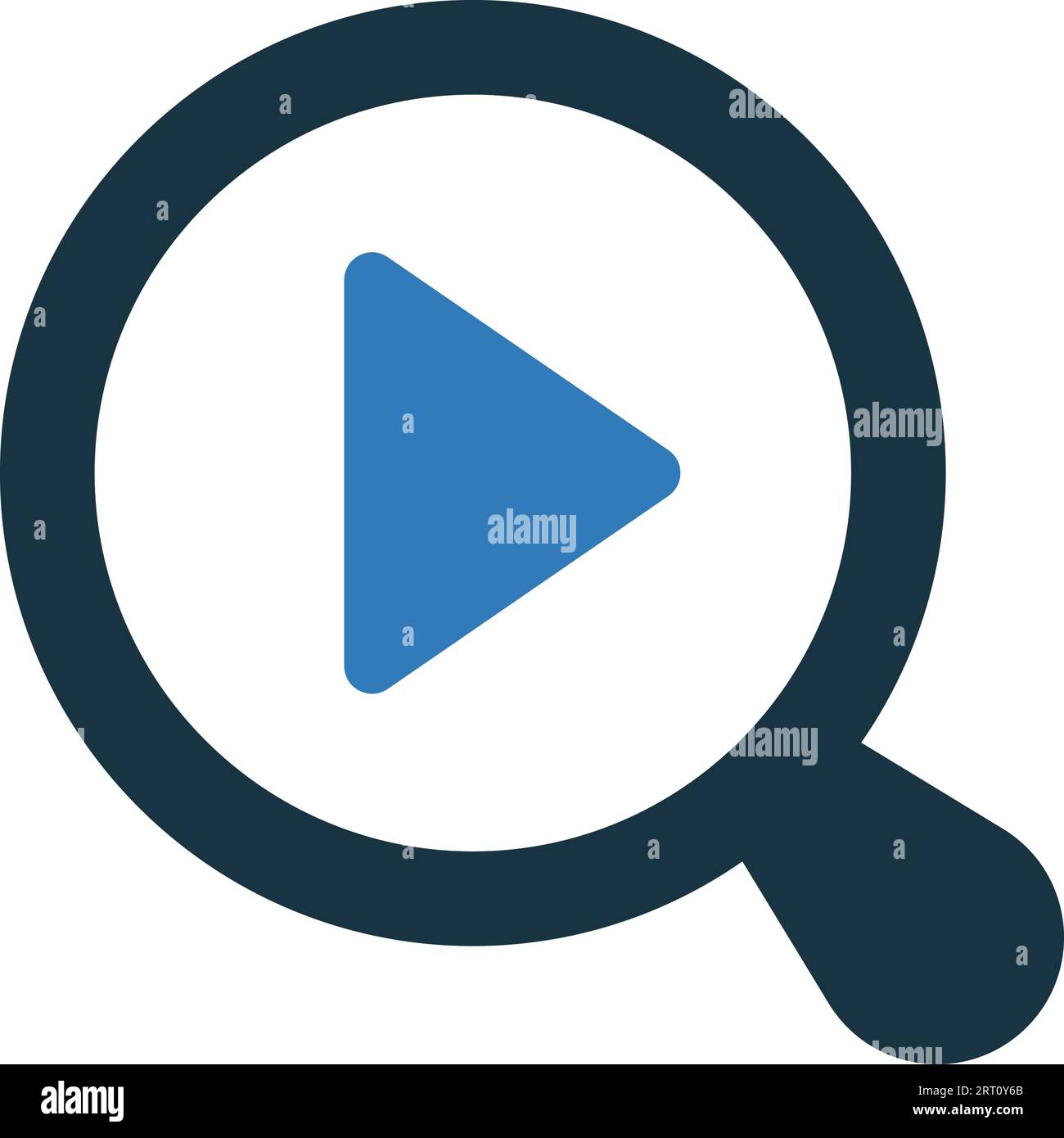 Filmato, icona di ricerca video. symbol da utilizzare su applicazioni mobili, supporti di stampa e web design o qualsiasi tipo di progetto. Illustrazione Vettoriale