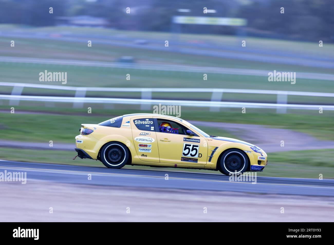 Melbourne, Australia. 10 settembre 2023. Sam Silvestro (55) alla guida di Mazda RX8 per S-Sport Racing durante la Mobil 1 APC e la Monochrome GT4 Series allo Shannon Speedseries Motorsport Championship Round 6 nel Sandown International Raceway. Credito: Santanu Banik/Alamy Live News Foto Stock