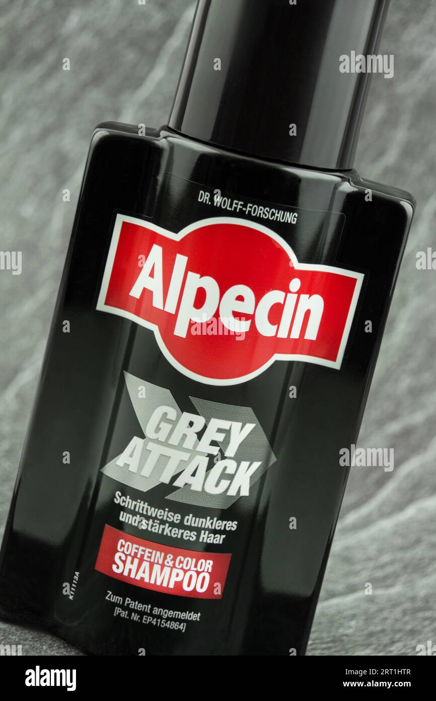 Shampoo colore Coffein grigio Alpecin Foto Stock