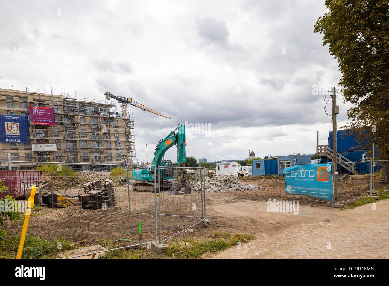 La proprietà del maestro scalpellino Michael Staebe, che aveva la sua attività qui nella tradizione familiare dal 1846, è storia, la casa è stata demolita Foto Stock
