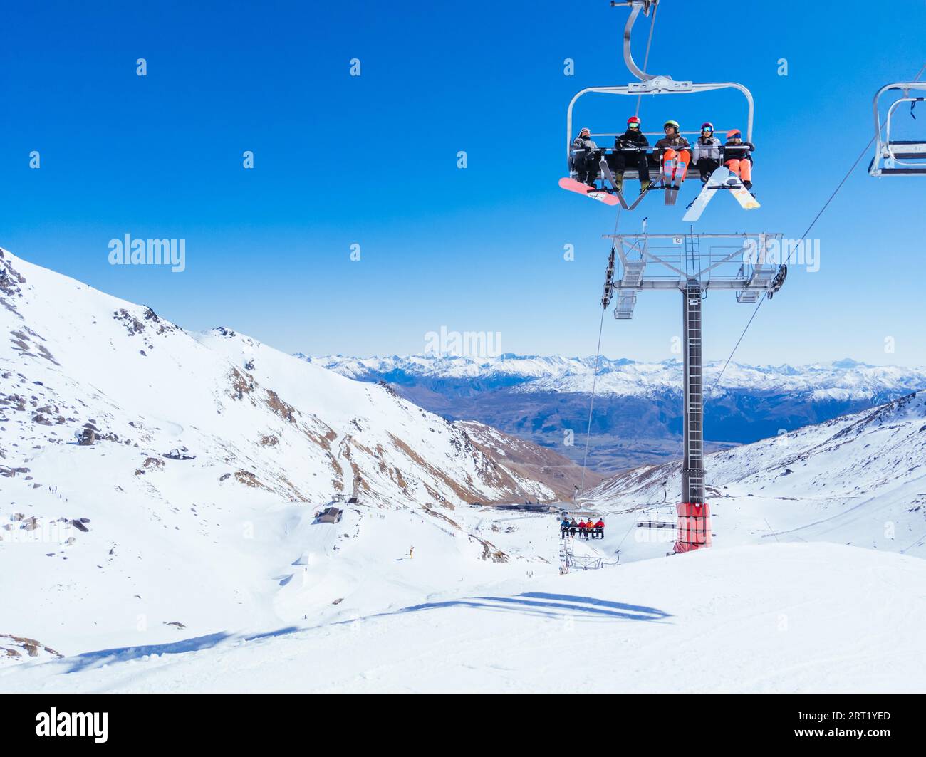 Queenstown, nuova Zelanda, 22 settembre 2019: L'iconica stazione sciistica di Remarkables vicino Queenstown sull'isola sud della nuova Zelanda Foto Stock