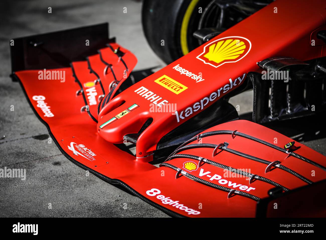 Melbourne, Australia, 12 marzo 2020: Dettaglio della Scuderia Ferrari Mission Winnow durante l'esame al Gran Premio d'Australia di Formula 1 2020 Foto Stock