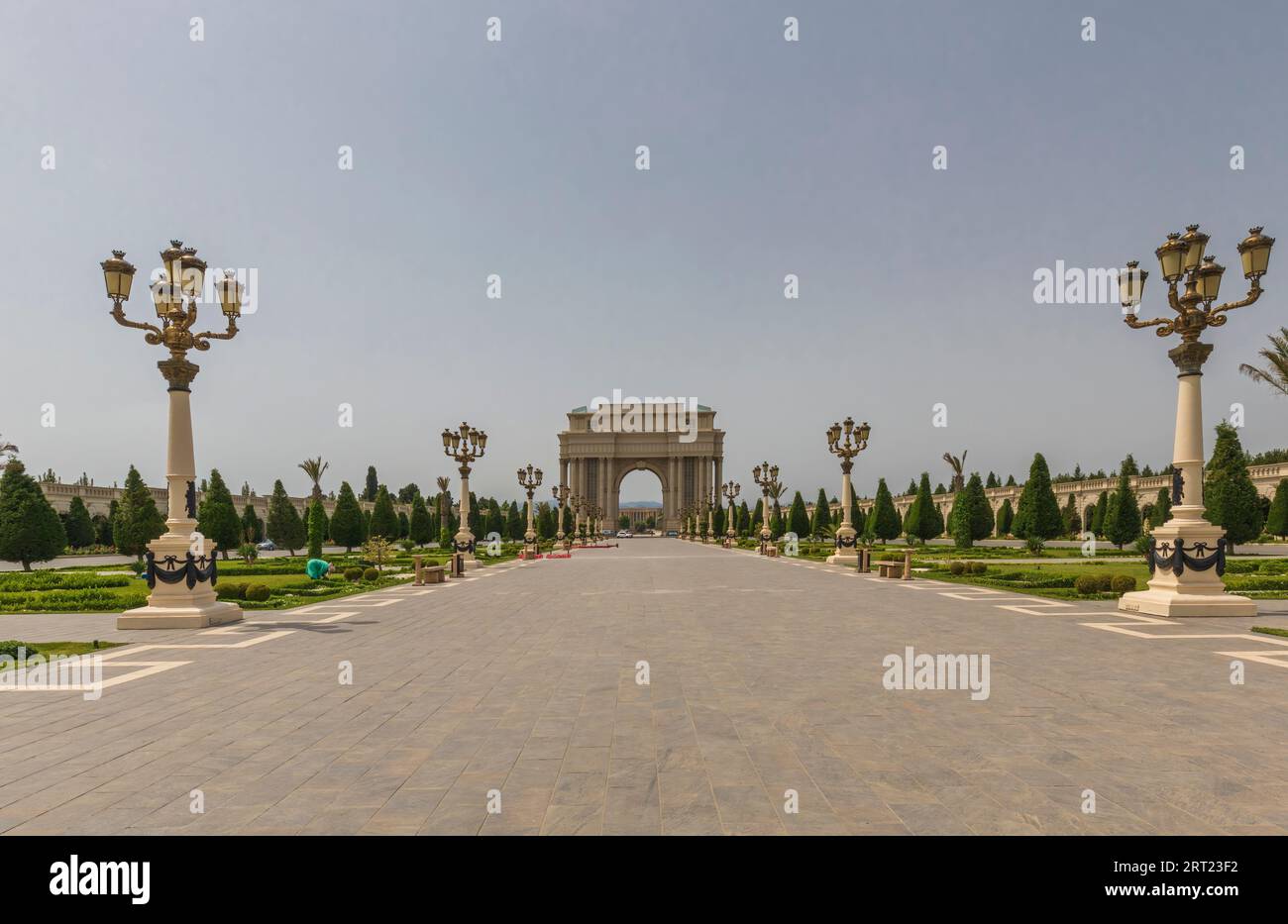 Arco di Trionfo nella città di Ganja in Azerbaigian Foto Stock