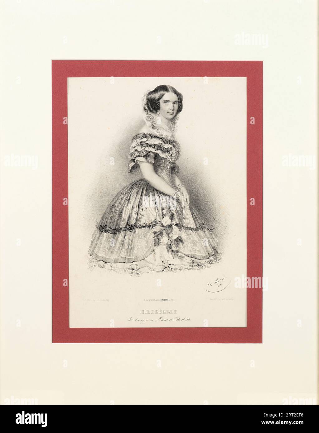 Ritratto della Principessa Ildegarda di Baviera (1825-1864), Duchessa di Teschen, 1856. Raccolta privata. Foto Stock