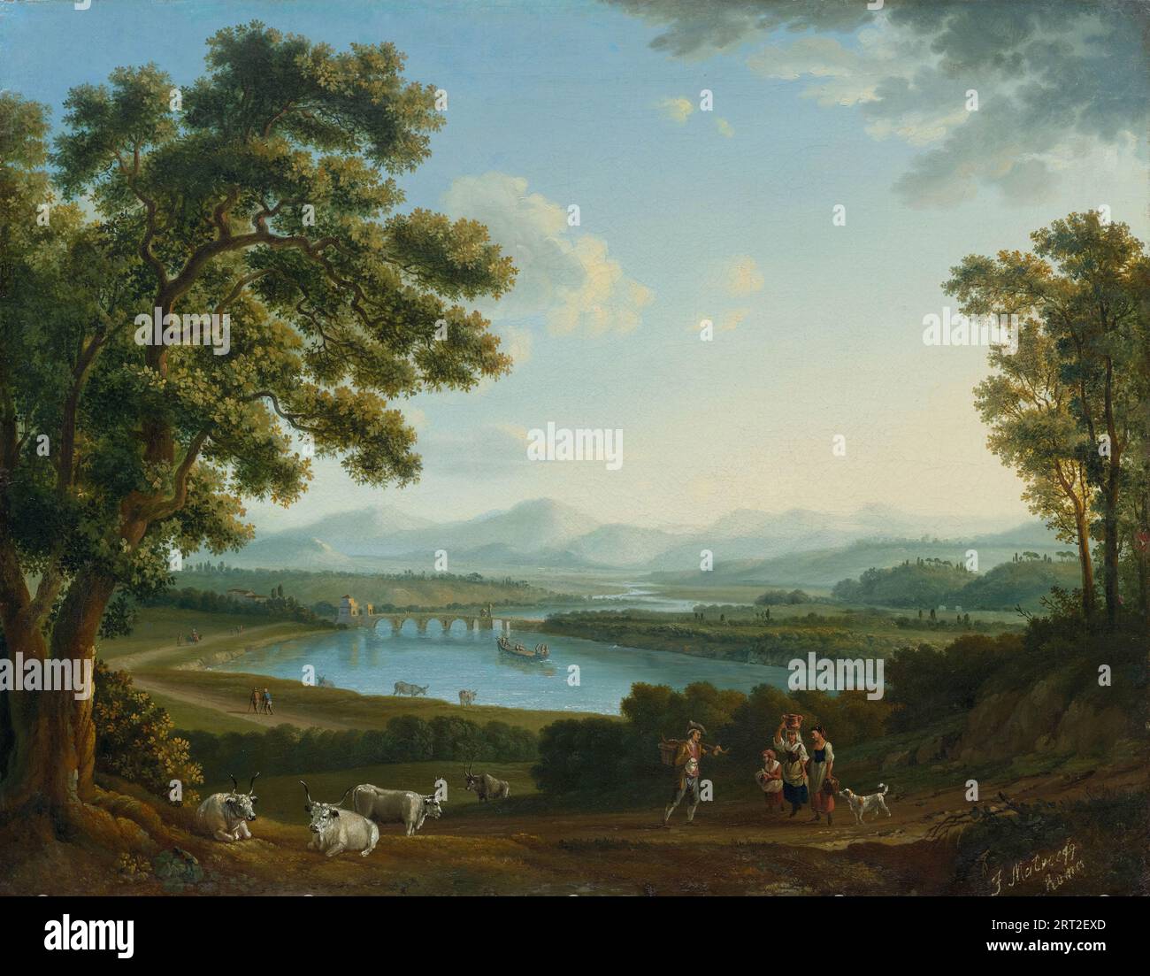 Ampio paesaggio con vista sulla Valle del Tevere. Raccolta privata. Foto Stock