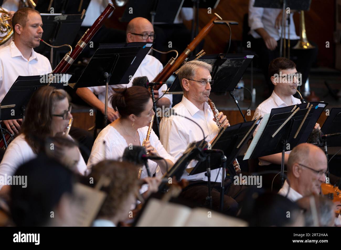 Attrazioni di Boston Orchestra presso il portello Shell sulla spianata di Boston Massachusetts Foto Stock