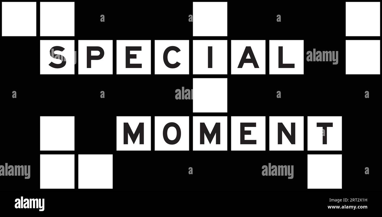 Lettera alfabetica in parola momento speciale su sfondo puzzle crossword Illustrazione Vettoriale