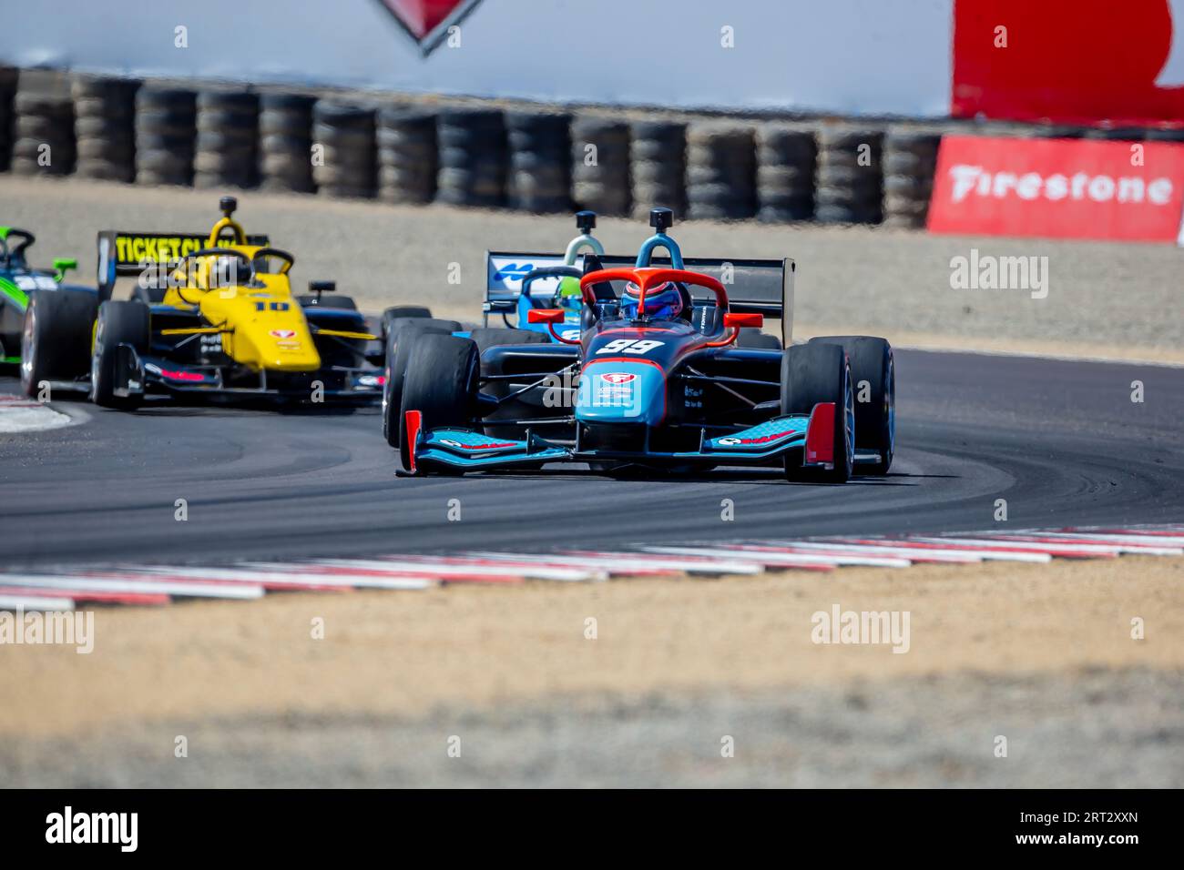 Monterey, CALIFORNIA, USA. 9 settembre 2023. INDYCAR NXT del pilota Firestone Series, ERNIE FRANCIS JR (99) di DAVIE, Florida, corre tra le curve durante il Firestone Grand Prix di Monterey al WeatherTech Raceway Laguna Seca di Monterey, CALIFORNIA. (Immagine di credito: © Kenneth L Weisenberger Grindston/ASP) SOLO USO EDITORIALE! Non per USO commerciale! Foto Stock