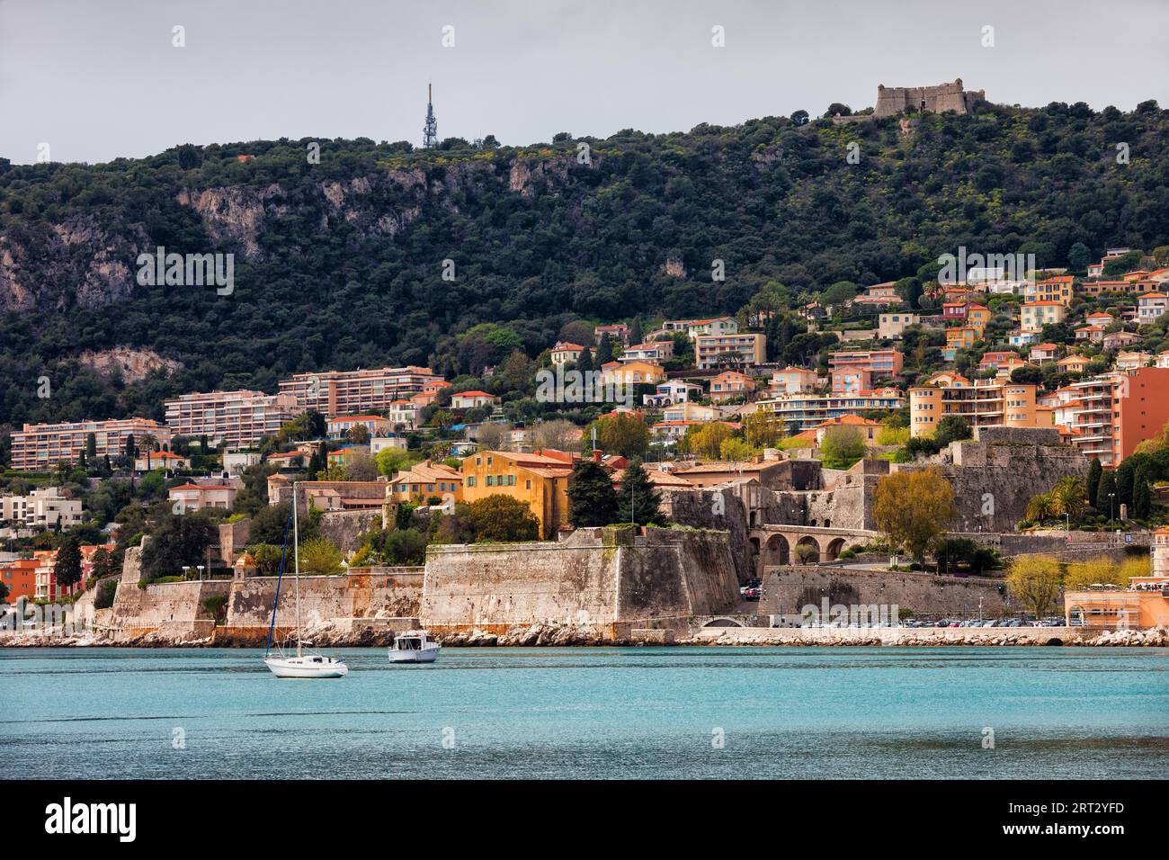 Citadelle Saint-Elme a Villefranche sur Mer villaggio in Francia, bastione tipo di fortificazione cittadella del XVI secolo sulla Costa Azzurra Costa Foto Stock