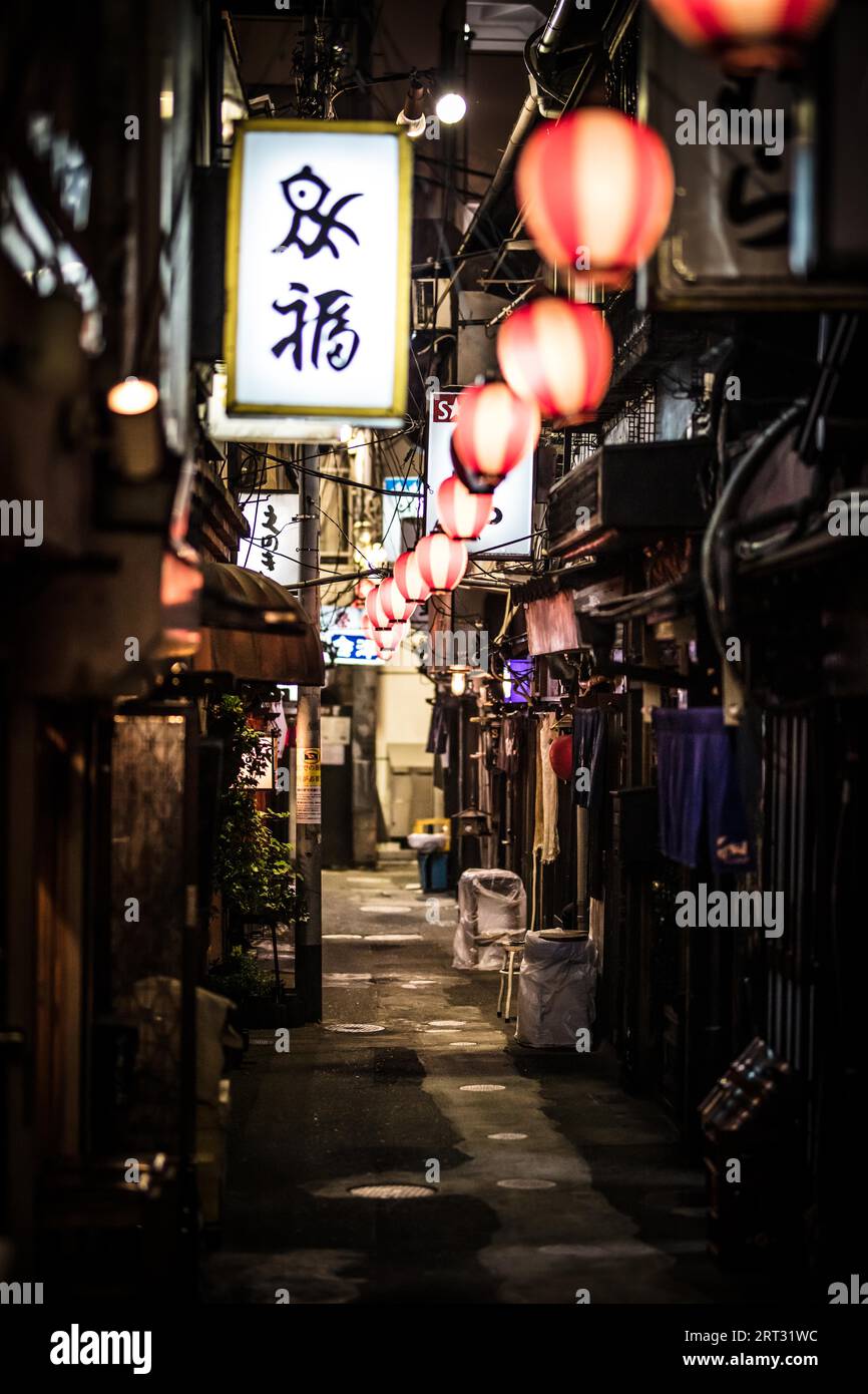 TOKYO, GIAPPONE, 11 MAGGIO 2019, Nonbei Yokocho o 'Drunkard's Alley' è una famosa via con bar e ristoranti a Shibuya, nel centro di Tokyo, Giappone Foto Stock