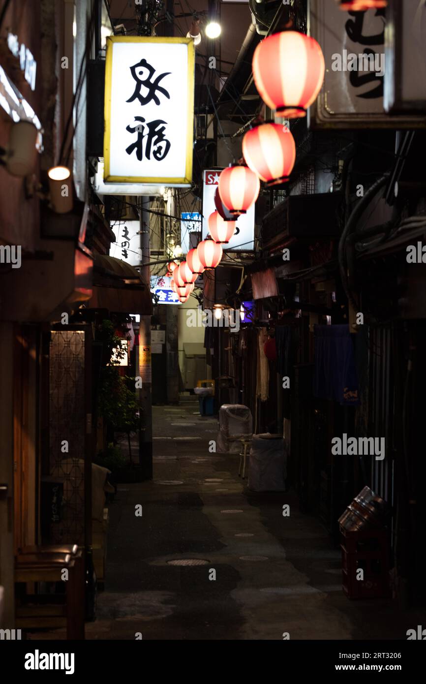 TOKYO, GIAPPONE, 11 MAGGIO 2019, Nonbei Yokocho o 'Drunkard's Alley' è una famosa via con bar e ristoranti a Shibuya, nel centro di Tokyo, Giappone Foto Stock