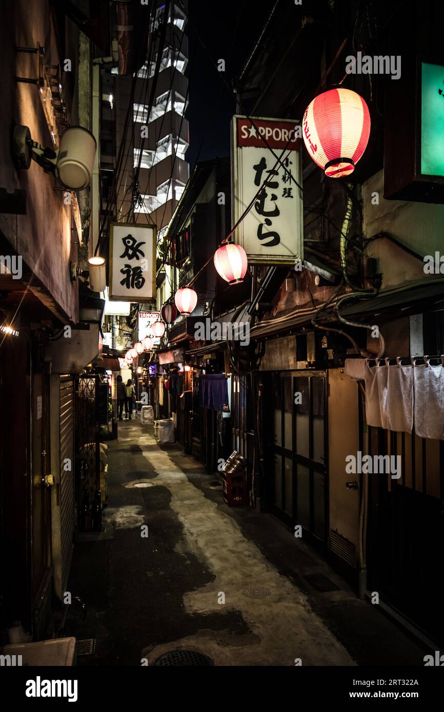 TOKYO, GIAPPONE, 10 MAGGIO 2019, Nonbei Yokocho o 'Drunkard's Alley' è una famosa via con bar e ristoranti a Shibuya, nel centro di Tokyo, Giappone Foto Stock