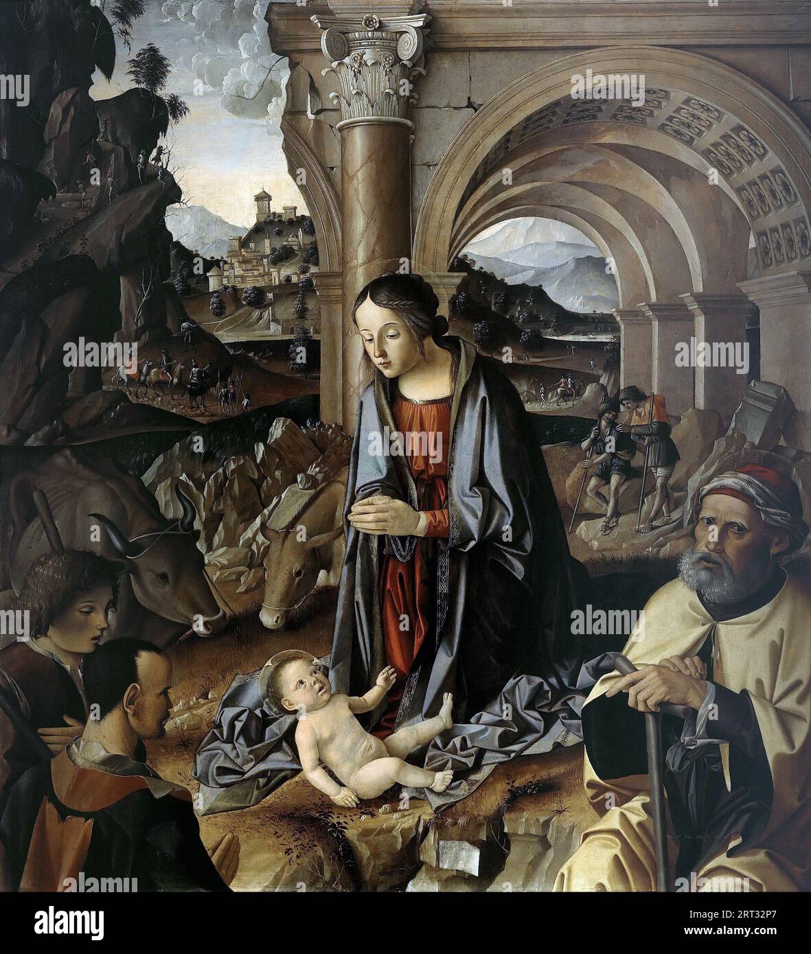 Marco Palmezzano (c.1459-c.1539) – Adorazione dei Pastori Foto Stock