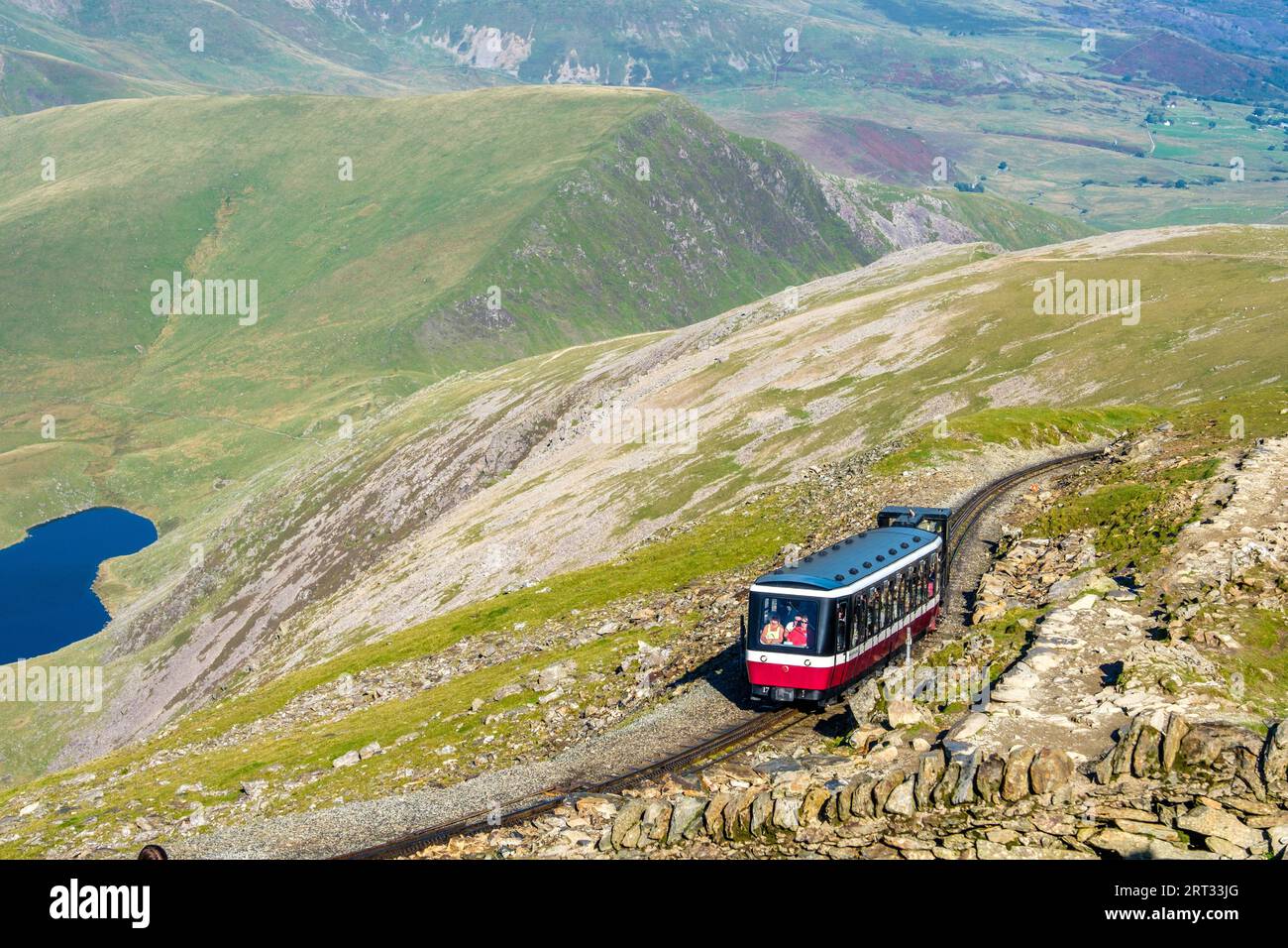 Snowdon Mountain Railway, Eryri National Park (Snowdonia), Galles, Regno Unito Foto Stock