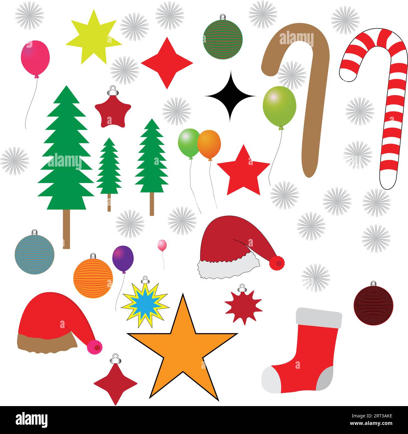 Design natalizio. Elementi decorativi natalizi, set vettoriale Illustrazione Vettoriale