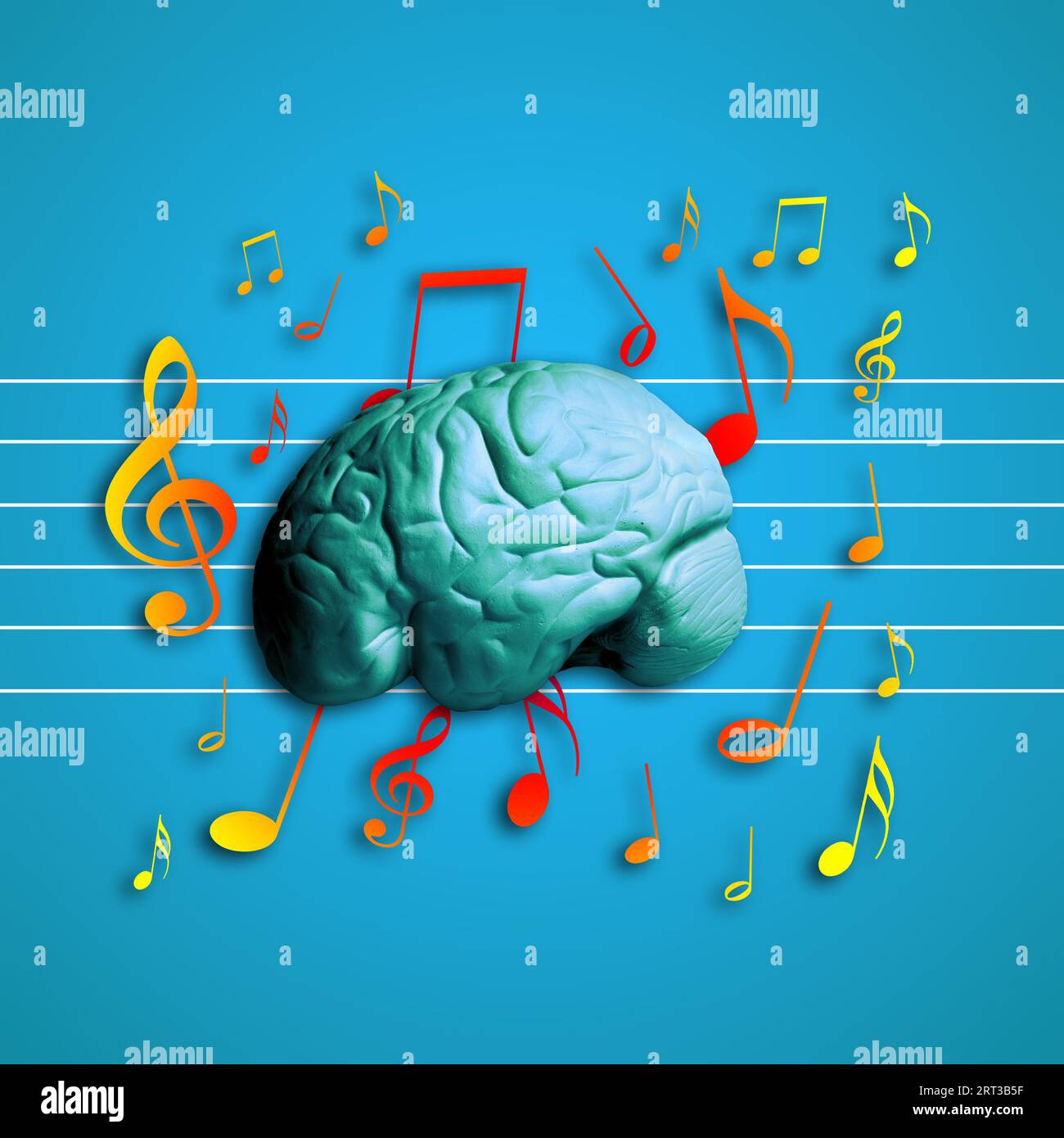 cervello umano e musica Foto Stock