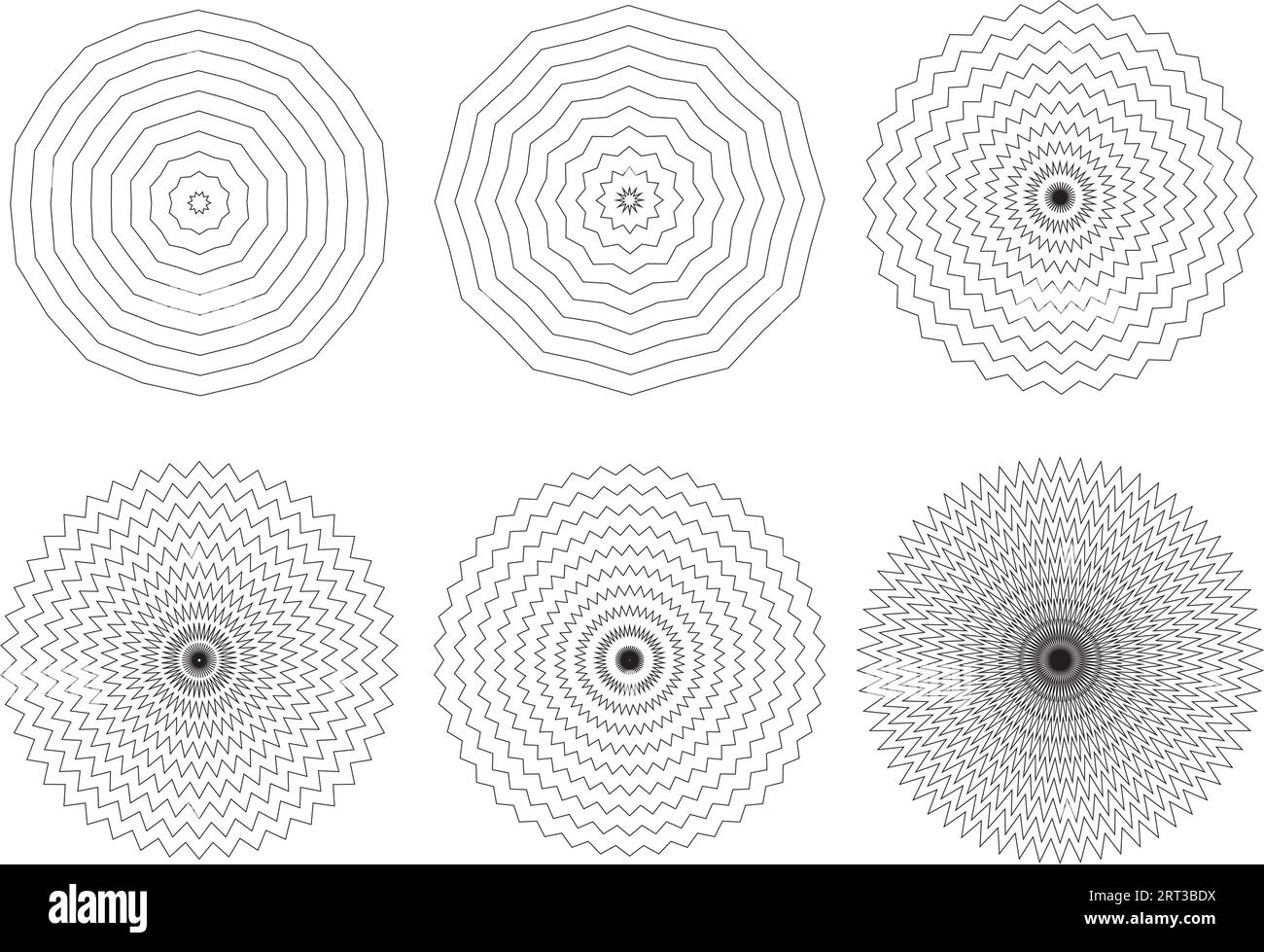 Elementi circolari concentrici. Elemento per grafica web design, modello per stampa, tessuto, involucro, decorazione, motivi grafici astratti senza cuciture. Illustrazione Vettoriale